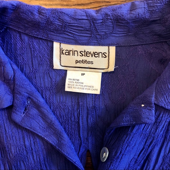 Vintage indigo button-down blouse - Picture 5 of 7